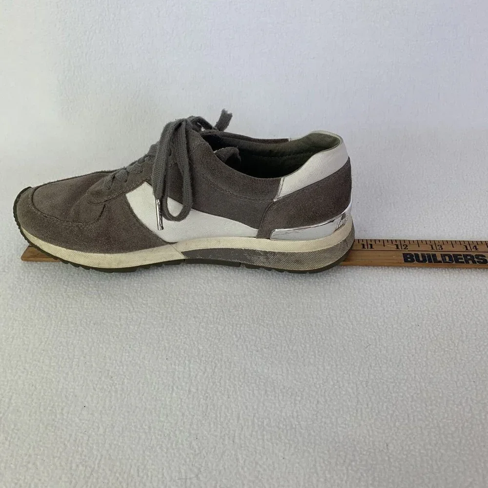 Michael Kors Women's Size 8M Gray Suede Trainer Fashion Sneakers Read